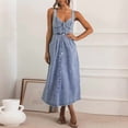 thumbnail image 4 of utcoco Denim Dress for Women Sleeveless Button Down Slim Fit Midi Jean Dresses for Women 2026, 4 of 6
