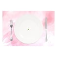 thumbnail image 2 of Marble Pink 4 PCs Placemats Set Linen Non-Slip Table Mat Rectangular Washable for Dining Kitchen Party 12"x18", 2 of 8
