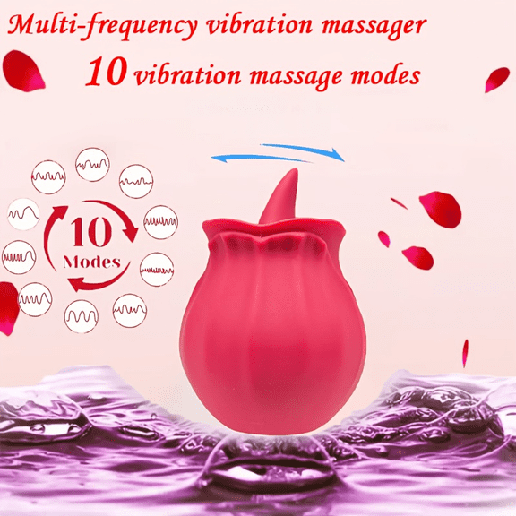 1pcs Rose Shape Portable Massager with 10 Modes, Best for Christmas Gift, Massage Wand for Relaxing