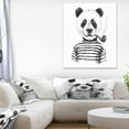 thumbnail image 1 of Pandas Hipster Noir et Blanc - Impression sur Toile d'Art Animalier, 1 of 3