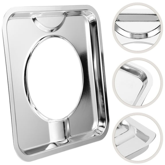 HEATSHAKING 1Set Electric Stove Drip Pans Silver Iron Plating Drip Tray for Stove 7.5x7.5in