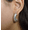 Silver, variant on Lined Mound Hoop Earrings for Women in 925 Sterling Silver with 18K Gold Vermeil, Textured Polished 25mm Chunky Hoops, Designer Gold-Plated Statement Earrings