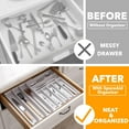 thumbnail image 6 of SpaceAid Bamboo Silverware Drawer Organizer with Labels, Expandable, 10 Slots, White, 6 of 7