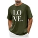 thumbnail image 1 of Tops para hombre, blusas y camisas de cuello redondo y manga corta para hombre. Camiseta/camisa informal de cuello redondo y manga corta con estampado de corazones para hombre. Tops de poliéster para, 1 of 3