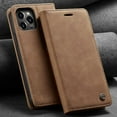 thumbnail image 2 of Casus Soft Suede Leather Cover Luxury Wallet Case for iPhone 14 Plus - Light Brown, 2 of 5