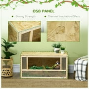 PawHut Reptile Terrarium, Wooden Reptile Tank 31.5 x 15.7 x 15.7 with Sliding Door for Chameleon, Lizard, Snake, Frog, Turtle, 33.8 Gallon