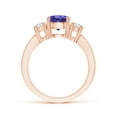 thumbnail image 2 of ANGARA Natural Classic Three Stone 1.45 ct Tanzanite and Diamond Ring in 14K Rose Gold for Women (Size-7mm) | December Birthstone, Anniversary, Jewelry Gift for Women | Natural Tanzanite Ring, 2 of 10