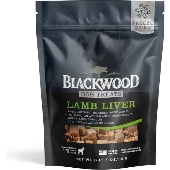 Blackwood Freeze-Dried Lamb Liver Single Ingredient Raw Dog Treats, 3 oz Pouch