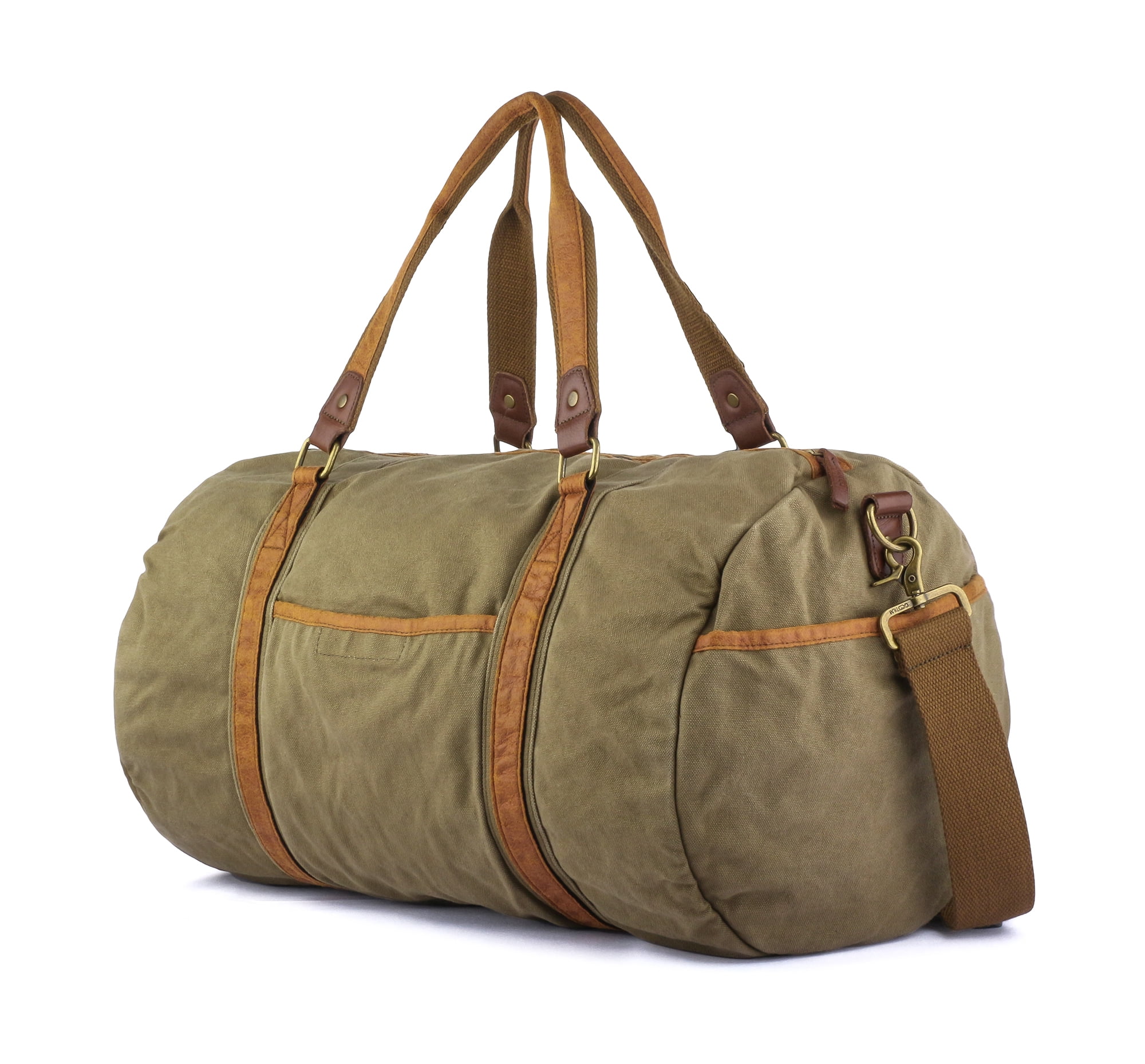 Gootium Vintage Canvas Duffle Bag Carry-on Weekender Sports Gym Bag, 28L, Army Green | Walmart ...