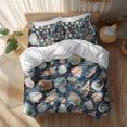 thumbnail image 2 of Summer Watercolor Queen Size Comforter Set, Ocean Seashell Blue Texture Bedding for All Seasons, 4 Pcs Bed Set, 1Quiltcover (90"x92") ,1Sheet(94"x116"), 2Pillowcases (30"x20"), 2 of 9
