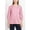 PINK, variant on Tint + Shadow 3/4 Sleeve Crew Neck with Rhinestone Button Keyhole & Front Ruffle detail Knit Top-PINK / L