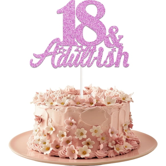 Adorno para Pastel KELTORA 18º Cumpleaños Brillo Rosa