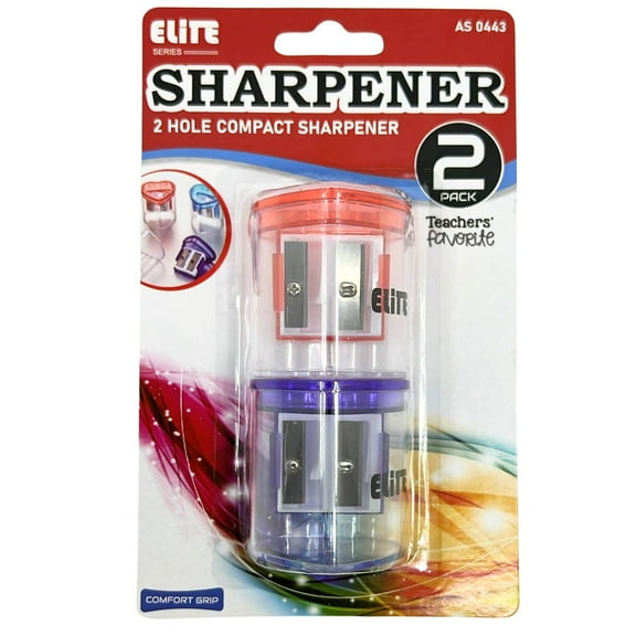 2-Hole Compact Dual Size Pencil Sharpeners: 2CT