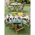 thumbnail image 5 of Outdoor Tablecloth with Umbrella Hole Zipper Summer Lemon Round Tablecloth 54" Waterproof Outside Table Cloth Spring Bees Turquoise Plaid Patio Table Cover Tablecloths for Picnic Party, 5 of 8
