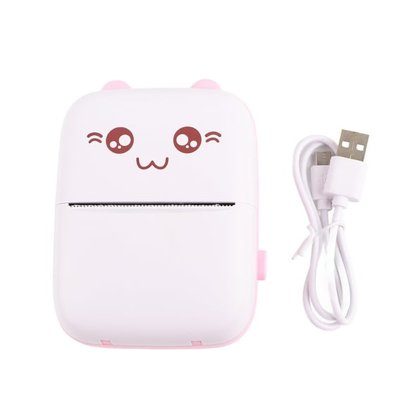 Mini Instant Printer Cartoon No Ink Thermal Printing Camera Bluetooth Wireless Learn Printer for Boys Girls Students Birthday