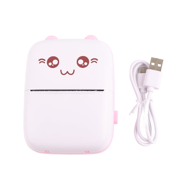 Mini impresora instantánea de dibujos animados sin tinta, cámara de impresión térmica, Bluetooth, impresora inalámbrica de aprendizaje para niños, niñas, estudiantes, cumpleaños