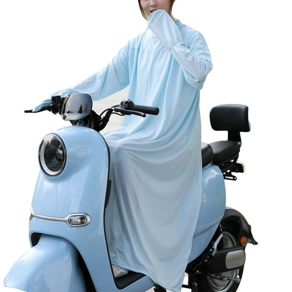 Sun Protection Suit Full Body Long Sleeves UV Protective Summer Cycling Suits for Riding Sky Blue