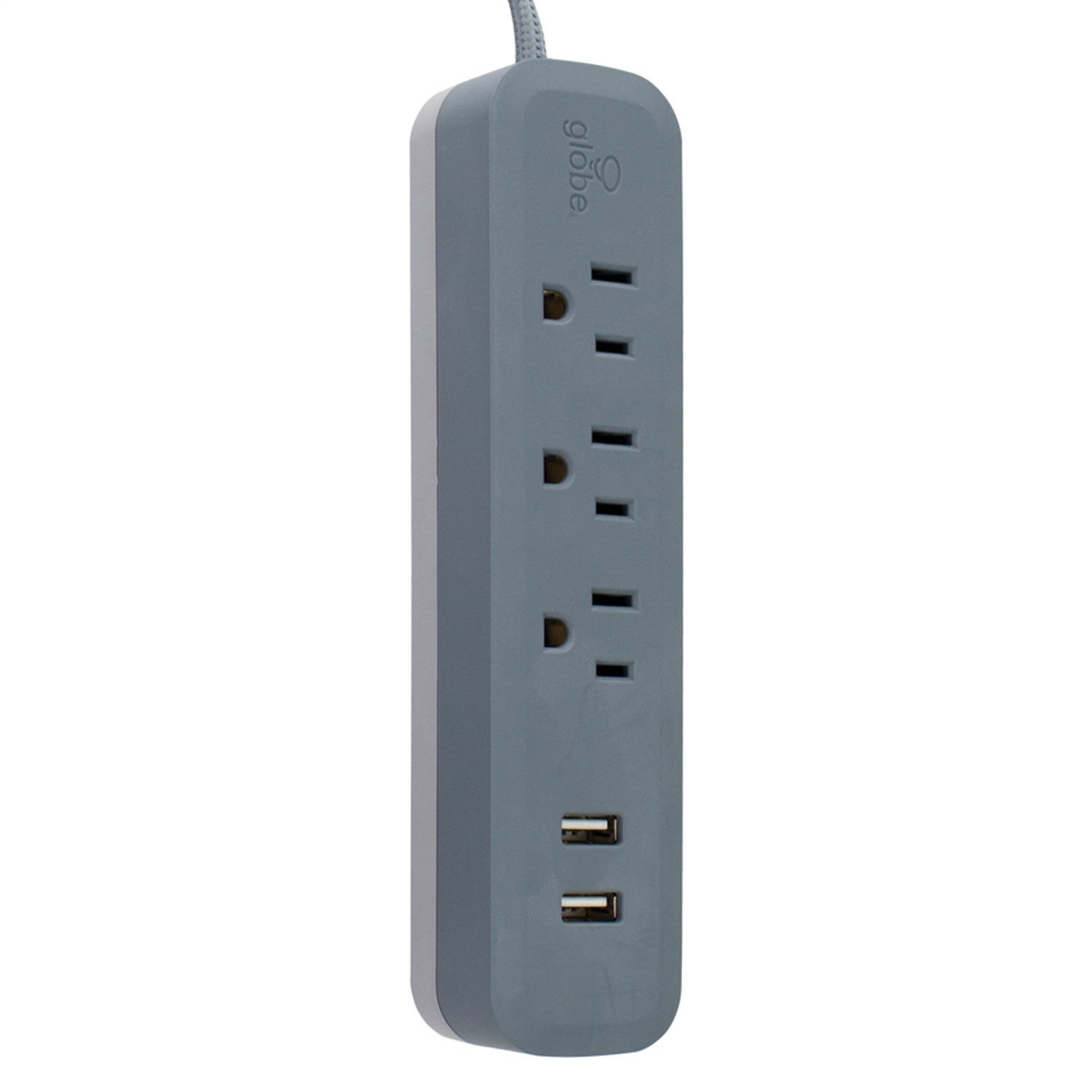Globe Electric Watt Designer Series 6-ft 3-Outlet Adriatic USB Surge Protector Power Strip