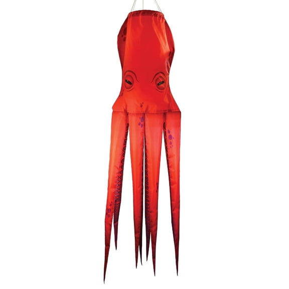 In the Breeze 5206 — 40-inch Octopus 3D Windsock — Realistic Sea Life Windsock for Homes, Gardens, Classrooms with Free Flowing Tentacles