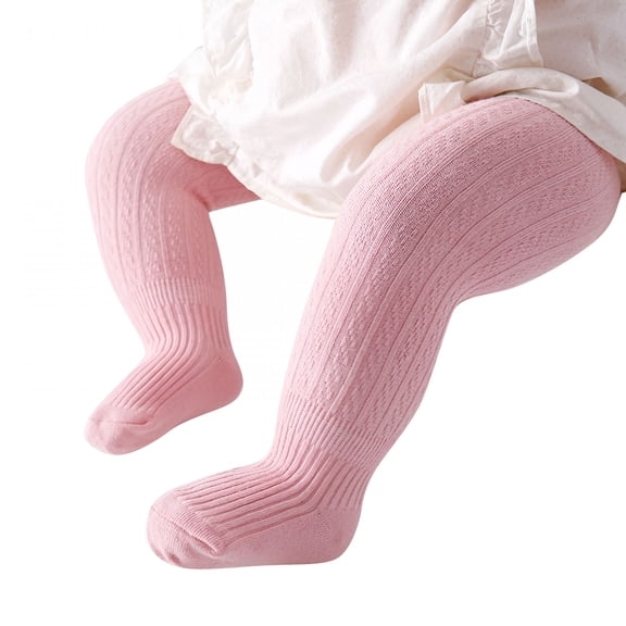 TELOLY Baby Girls Leggings Solid Knitted Pantihose Infant Newborn Stretchy Tights Baby Tights 0-3 Months GirlSizes 0-6M