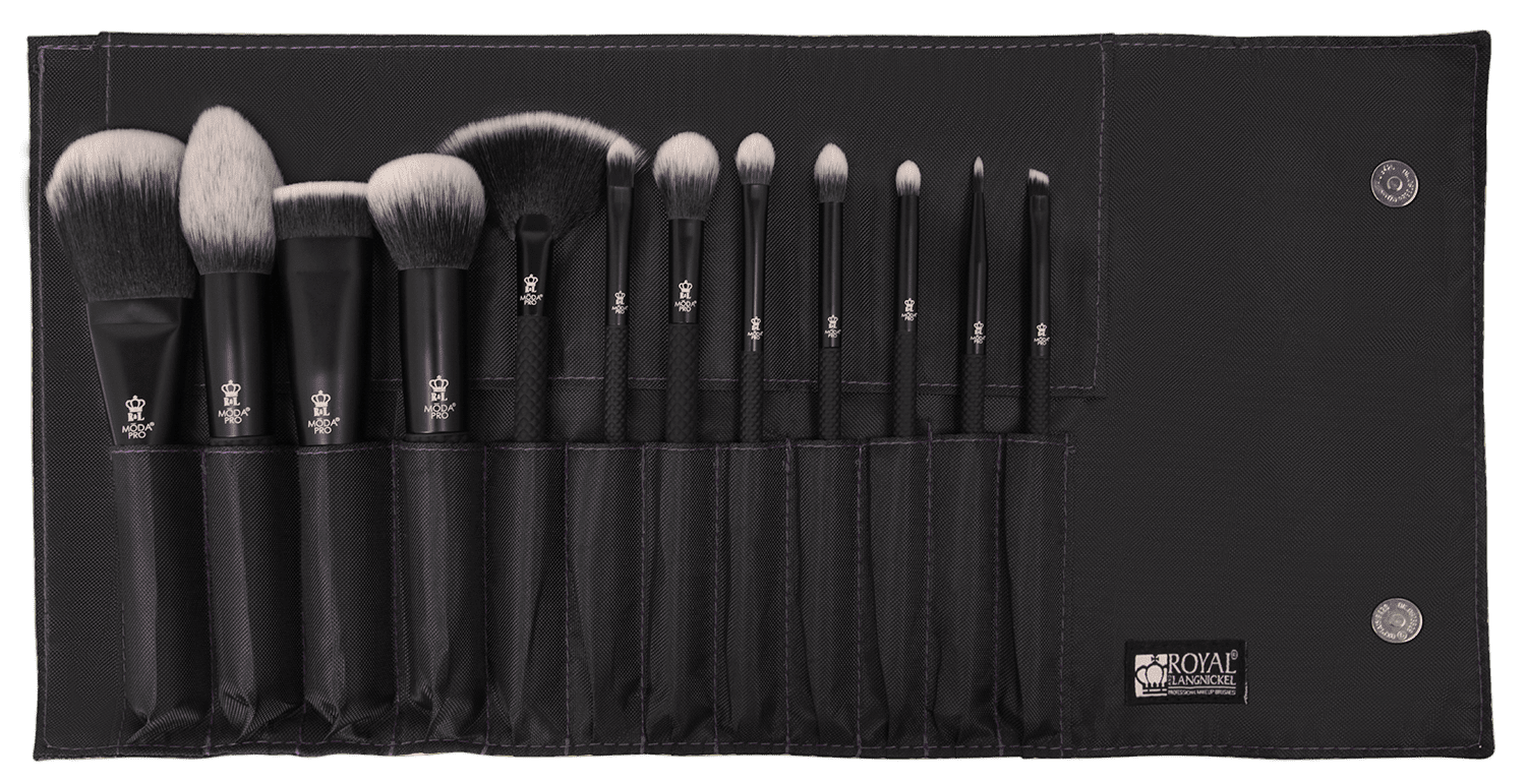 Moda Brush Pro Full Face 13pc Makeup Brush Set with  Wrap