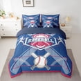 thumbnail image 3 of Erosebridal Twin Comforter Set for Baseball Decor - 7 Pieces Baseball Player Bedding Sets Twin Bed in a Bag with Reversible Baseball Bed Set,Comforter, Sheets, Pillowcases & Shams,Texsa, 3 of 5