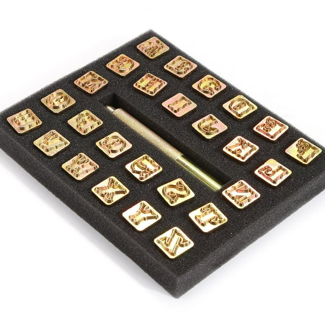 26pcs Steel Printing Punch Alphabet Letter Stamp Set Metal Leather Tools