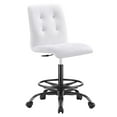 thumbnail image 3 of Modway Prim Metal and Vegan Leather Armless Drafting Chair in Black/White, 3 of 9