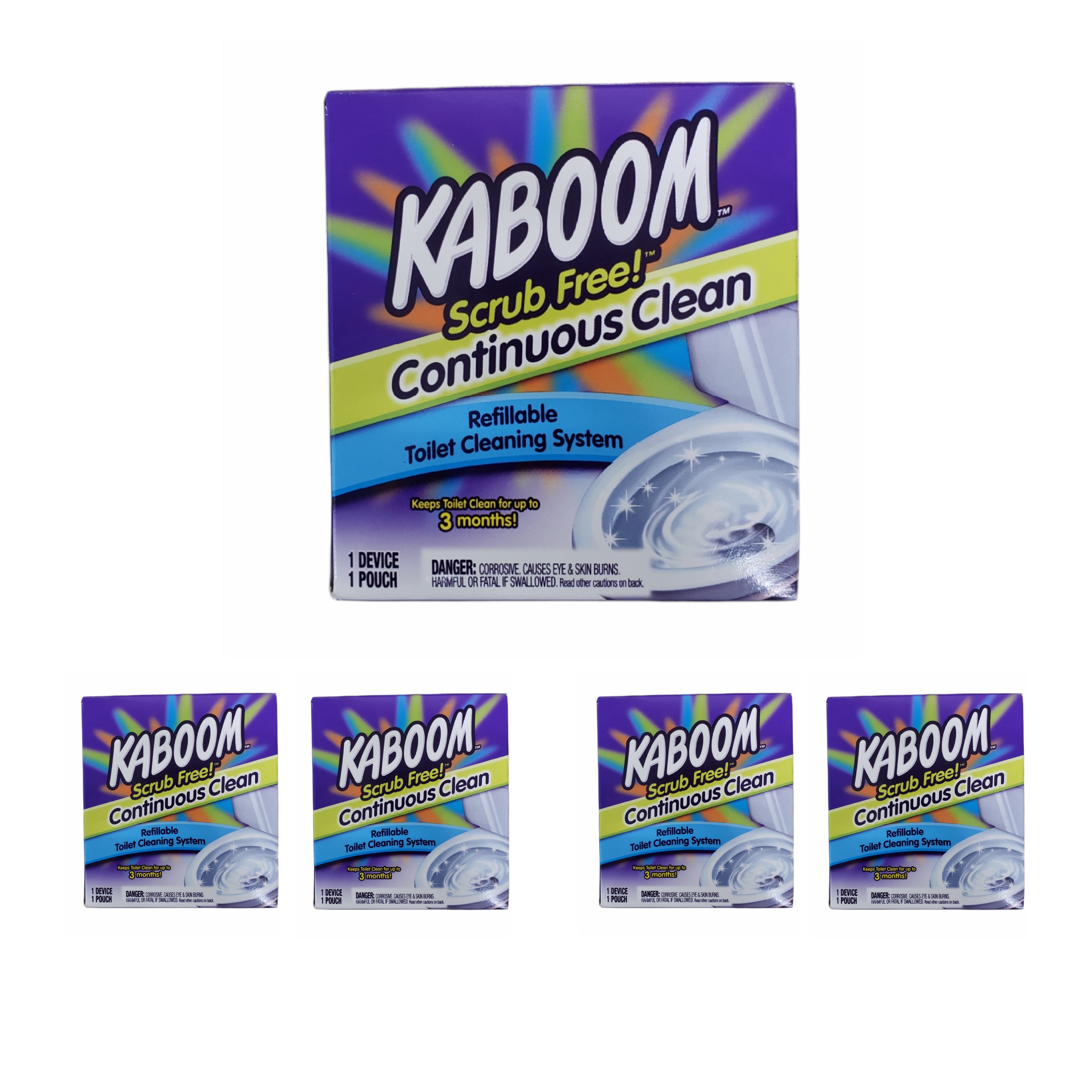 Kaboom Scrub Free! Continuous Clean Toilet Cleaning 5 Count System