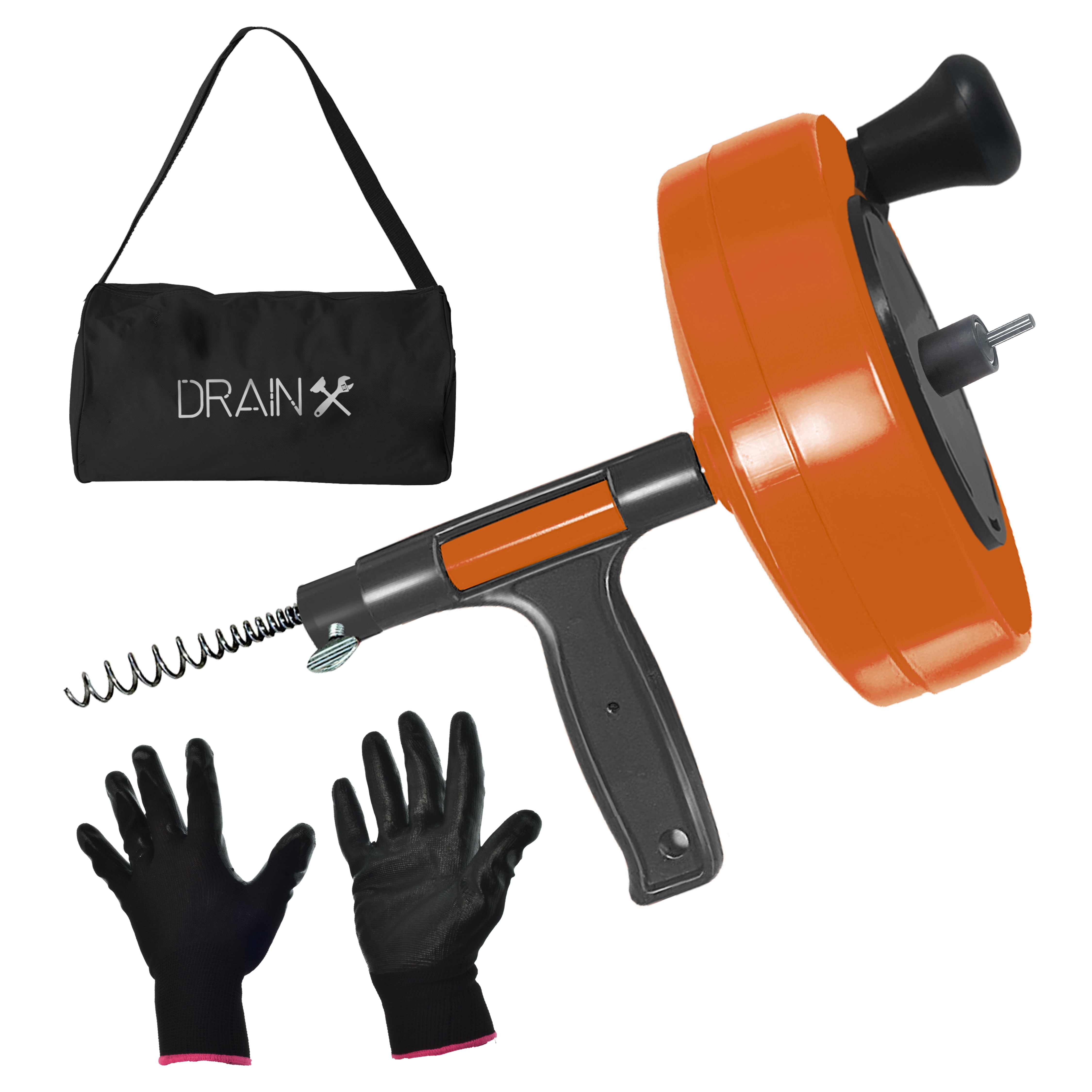 DrainX Power Pro 25Ft Drain Auger with Drill Adapter Heavy Duty