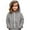 Kids Hoodie - 1Grey, variant on Smile Script Heart Lettering Print Soft Zip Up Girls Hooded Jacket for Spring Autumn School Daily Outdoor Casual Outerwear,3-4 Years
