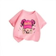 thumbnail image 3 of Tfken Girls Tees For Summer Short Sleeve Cartoon Print Crew Neck Tops Fashion Casual Children Soft Tops Pink Size 7-8 Years, 3 of 3