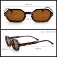 thumbnail image 3 of Retro Octagon Thick Frame Sunglasses Geometric Bold Small Frame UV400 Tortoise Frame - Brown Lens, 3 of 6