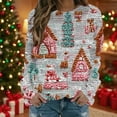 thumbnail image 2 of LEBONYARD Women's Trendy Round Neck Christmas Cute Printed Long Sleeve Loose Warm Fitting Pullover Blouse Casual Crew Neck Hoodless Sweatshirts, 2 of 5