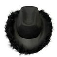 thumbnail image 6 of Celivon Hat With Feather Feather Brim Unisex Size Cowboy Hat With Feathers Party Play Dress Up Outfits Women, 6 of 6