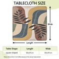 thumbnail image 2 of Brown Boho Geometric and Plant Pattern Square Fitted Tablecloth with Elastic Edge,Square Table Cover,Washable Elastic Table Cover for Home Kitchen Party Decor 36"x36", 2 of 6