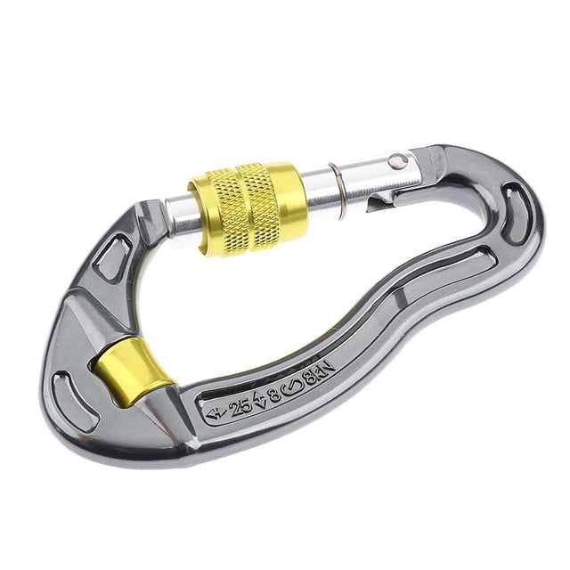 S SERENABLE 25KN Screw Locking Carabiner For Rock Tree Climbing Arborist Gear Kit Yellow