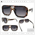 thumbnail image 2 of Gentlemans Geometric Flat Top Racer Thick Plastic Hipster Fashion Sunglasses Tortoise - Smoke, 2 of 8