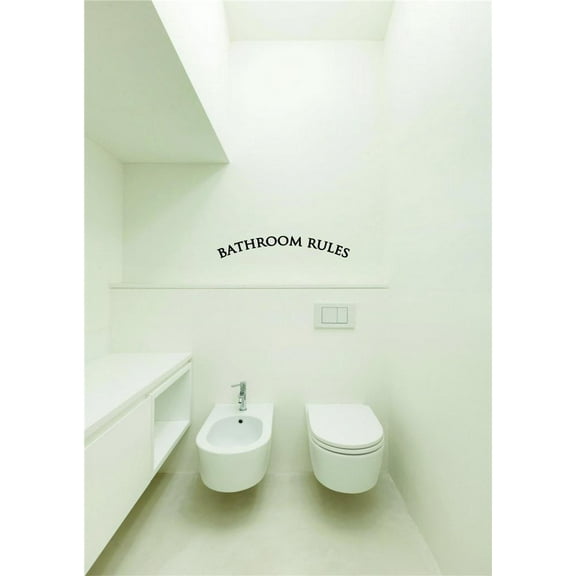 Bathroom Rules Vinyl Wall Decal for Home - Soap Bathroom Shower Clean Toilet Cute Wall Decal Bedroom Living Room Entry - Removable High Tact - Size: 8 In x 20 In