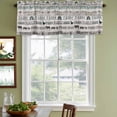 thumbnail image 3 of 2 Pack Valances for Window, Retro Farm Animals Short Curtains for Kitchen Bedroom Living Room, Country Cow Pig Chicken Teal Wooden Rod Pocket Small Window Treatment Valance Drapes 60 x 18 Inch, 3 of 8