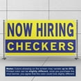 thumbnail image 3 of Now Hiring Checkers 13 oz Heavy Duty Vinyl Banner Checker Jobs Available Help Wanted Sign for Business Advertising Indoor/Outdoor Single-Sided with Metal Grommets (3x5 ft, Ye & Bl), 3 of 6