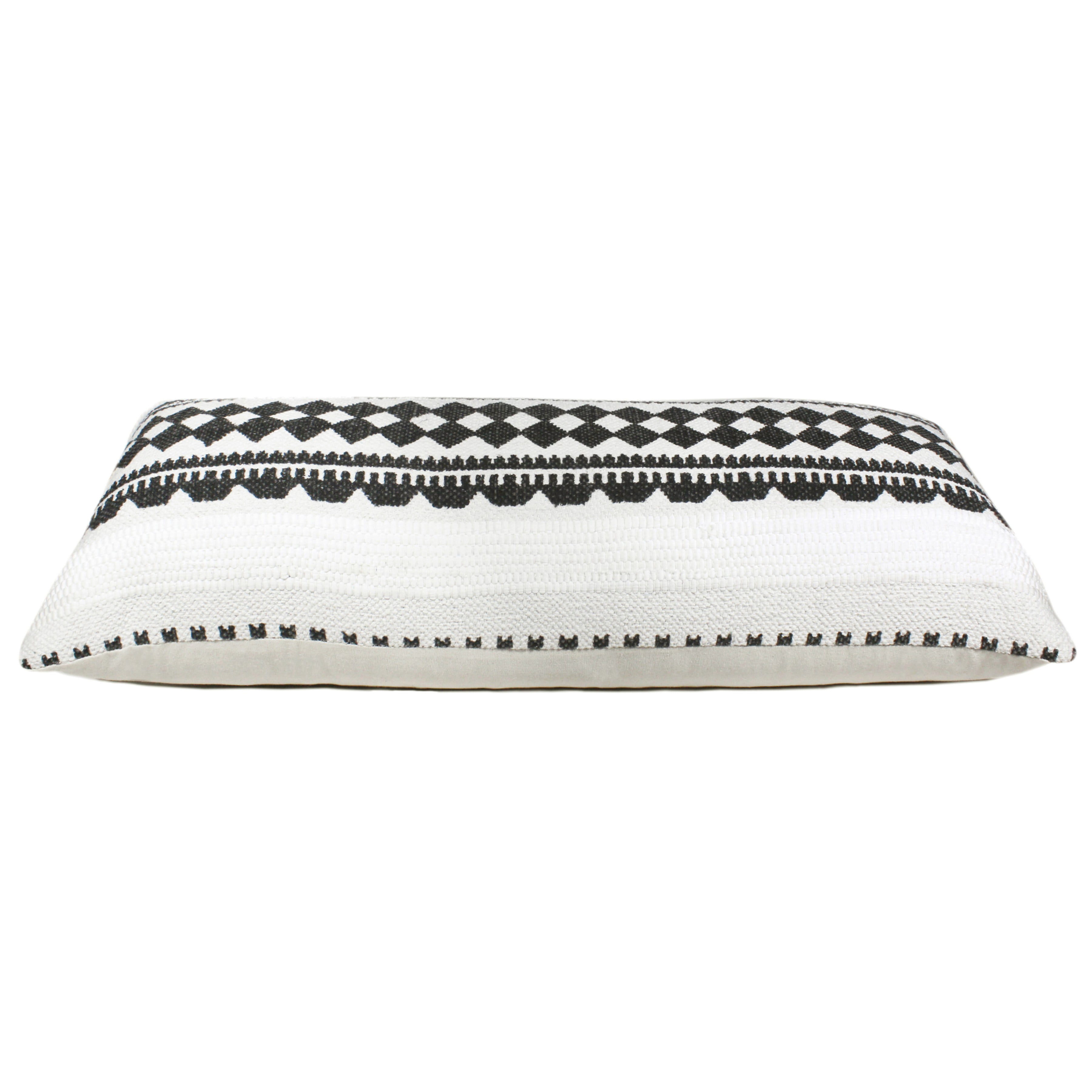 Ox Bay Indoor Mosaic Geometric Stripe Throw Pillow, Black / White, 14" x 36"