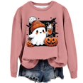 thumbnail image 2 of Sweaters For Women Pumpkin Fashionable Casual Hoodless Sweatshirt - Little Terry, Pink Size S-2XL, 2 of 4