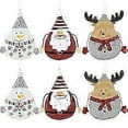 thumbnail image 4 of Christmas pendants Christmas decoration Metal Christmas tree pendants 6 pieces Santa Claus, snowman and moose designs Christmas pendants Christmas tre, 4 of 5