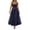Blue, variant on Luvior Women's Square Neck Sleeveless Dress Adjustable Straps Waist Tie Flowy Summer Midi Dress Yellow M
