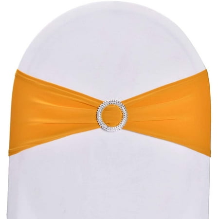 

Nvzi Pack of 50 Stretch Spandex Chair Sashes for Christmas Wedding Party Banquet Decoration Elastic Bulk Chair Cover with Buckle Engagement Event Birthday Graduation Meeting aureate……
