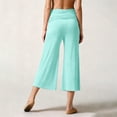 thumbnail image 5 of Delayuji Womens Capri Pants Casual Yoga Pant High Waisted Elastic Yoga Short Flared Pants Summer Sport Wear, 5 of 7
