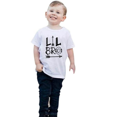 

QYZEU Hoodies for Baby Boys Boys Olive Thermal Shirt Blouse Boys Bro Tops Kid Family Sleeve Print Shirt Baby Lil Short T Matching Fun Boys Tops