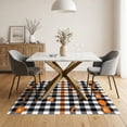 thumbnail image 3 of ODIKA 5'x7' Washable Area Rug Halloween Plaid Striped Pumpkin Bat Motif Farmhouse Fallc Door for Dining Room, Under Table, Home Office, Non-Slip Chair-Friendly, 3 of 7