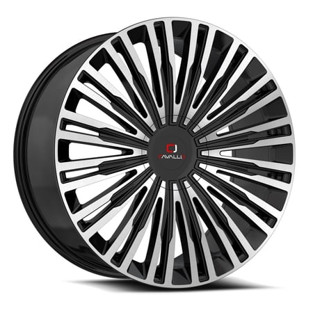 Cavallo CLV-48 26x9.5 Blank 5x/6x +18 Cb 78.1 Gloss Black & Machined